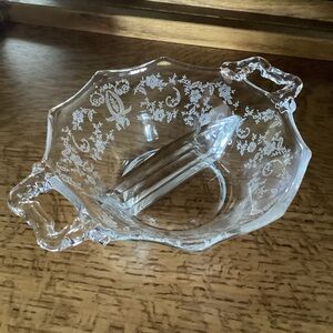 Viking Glass Prelude Divided Dish 6” Handled – Vintage Relish Candy Nut